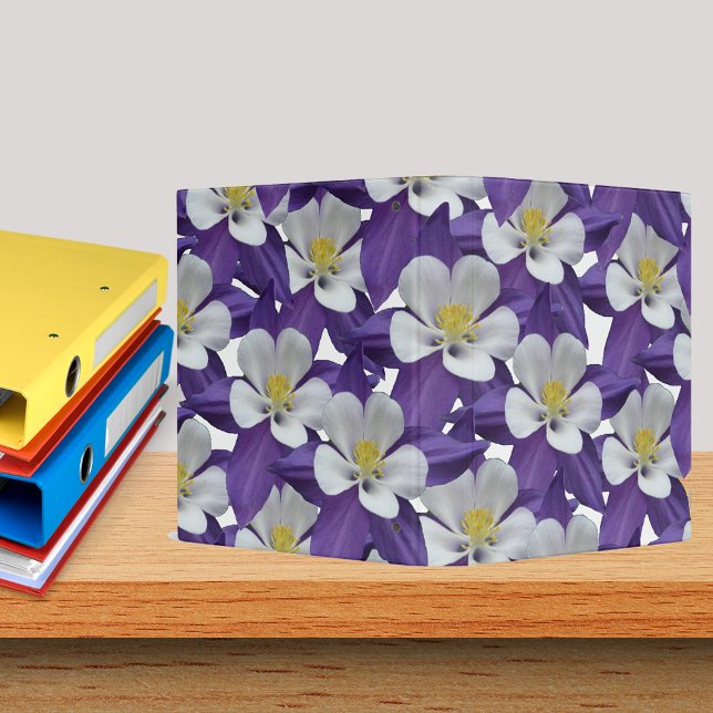 Columbine Flower Pattern 3 Ring Binder (Columbine Flower Pattern 3 Ring Binder)