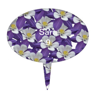 Columbine Flower Pattern Cake Topper