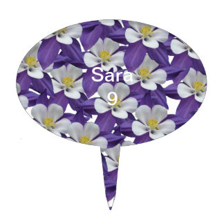 Columbine Flower Pattern Cake Topper