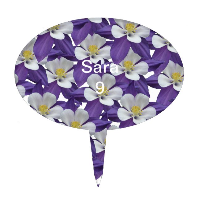 Columbine Flower Pattern Cake Topper (Front)