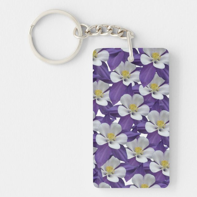 Columbine Flower Pattern Keychain (Front)