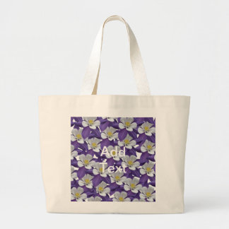 Columbine Flower Pattern Large Tote Bag