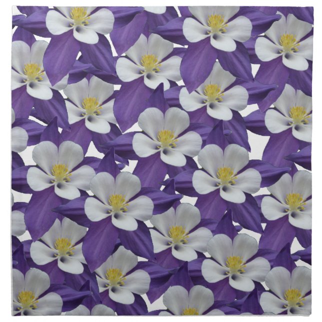 Columbine Flower Pattern Napkin (Front)