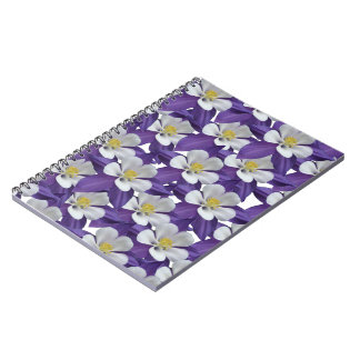 Columbine Flower Pattern Notebook