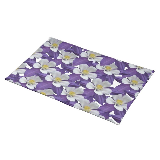 Columbine Flower Pattern Placemat (On Table)