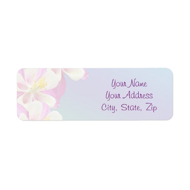 Columbine Flower Pink & White Label (Front)