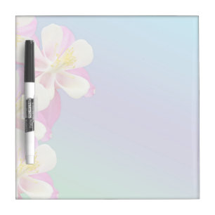 Columbine Flower Pink & White Pastel Dry-Erase Board