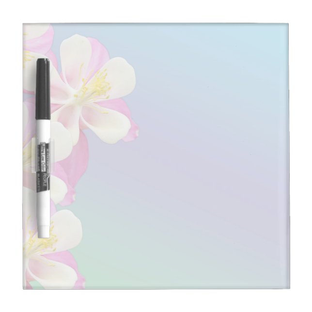 Columbine Flower Pink & White Pastel Dry-Erase Board (Front)