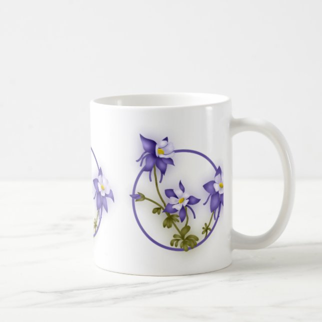 Columbine Flowers Coffee Mug (Right)