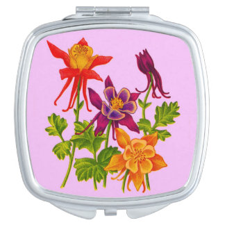 columbine flowers mirror for makeup