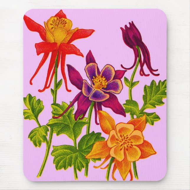 columbine flowers mouse pad (Front)