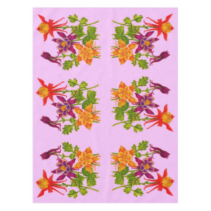 columbine flowers print tablecloth