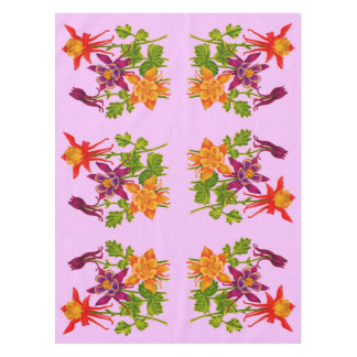 columbine flowers print tablecloth