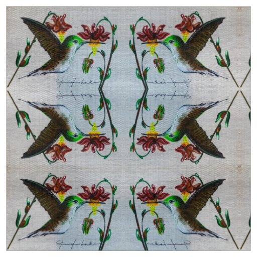 Columbine Hummingbird Fabric