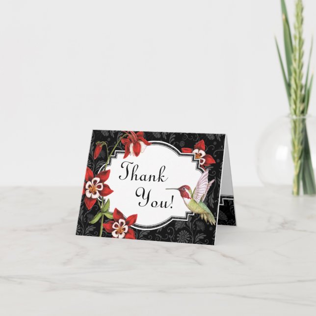 Columbine Hummingbird Thank You Card (Front)