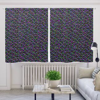 Columbine in Neon Pattern Flowers Blackout Curtains