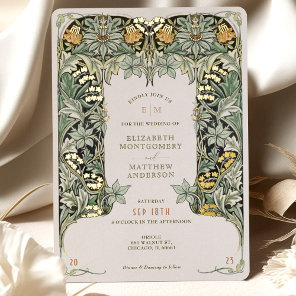 Columbine Morris Victorian Vintage Wedding Foil Invitation