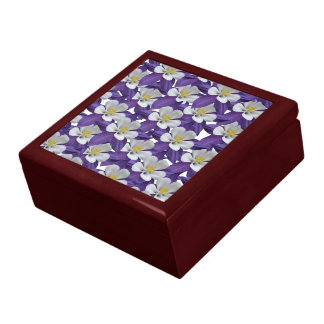 Columbine Purple and White Flower Pattern Gift Box