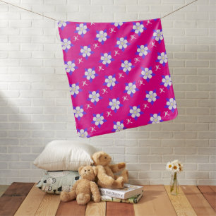 Columbine Reversable With Initials Baby Blanket
