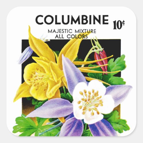 Columbine Seed Packet Label