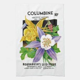 Columbine Seed Packet Label Towel