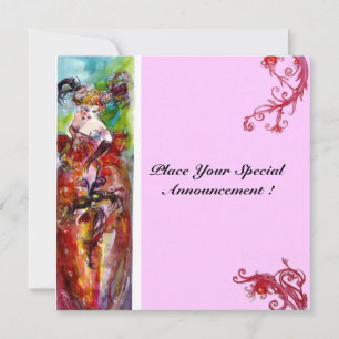 COLUMBINE, Sweet Sixteen Masquerade Party Invitation