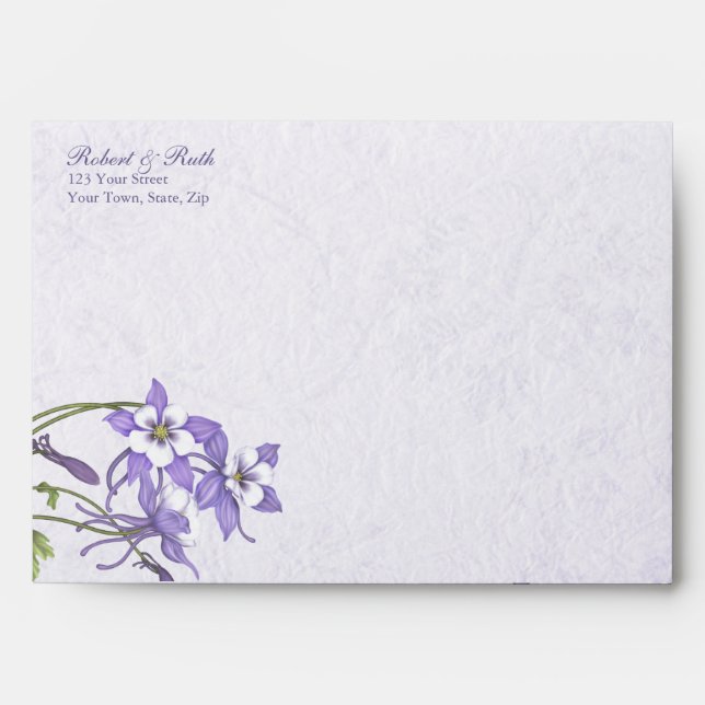 Columbine Wedding Invitation Envelopes (Front)