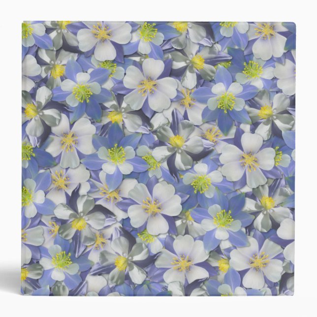 Columbines Seamless Pattern 3 Ring Binder (Front)
