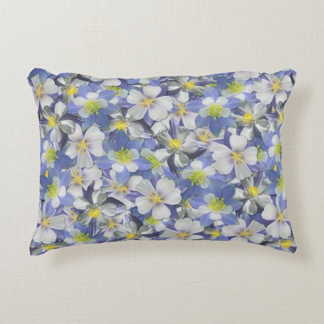 Columbines Seamless Pattern Accent Pillow (Front)