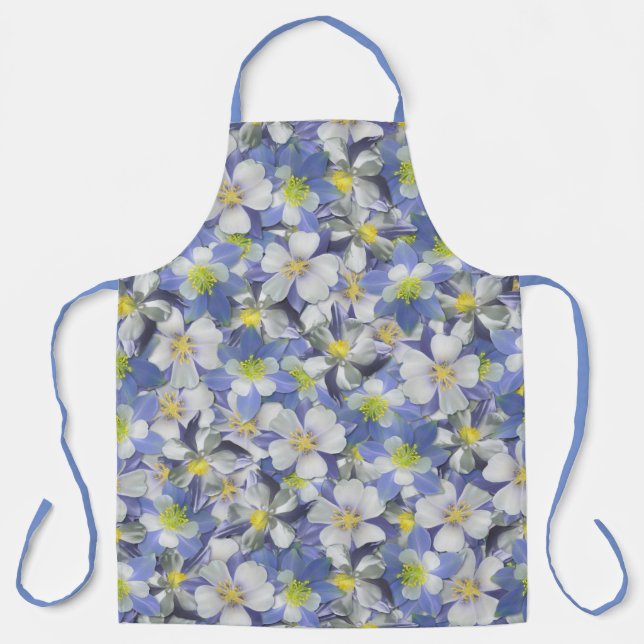 Columbines Seamless Pattern Apron (Front)