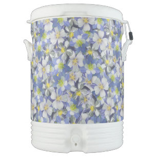 Columbines Seamless Pattern Beverage Cooler