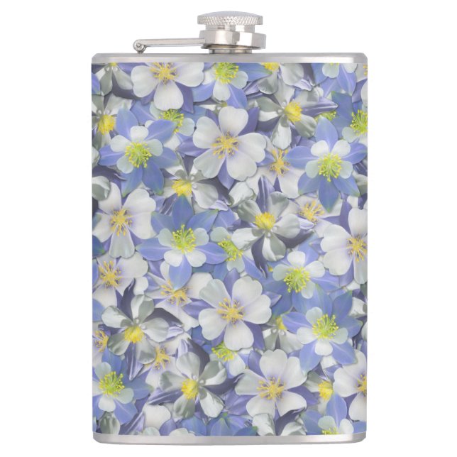 Columbines Seamless Pattern Flask (Front)