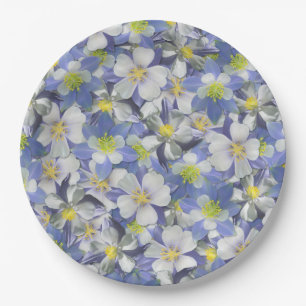 Columbines Seamless Pattern Paper Plates