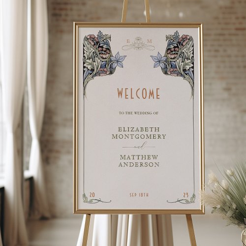 Columbines Welcome Sign Wedding William Morris