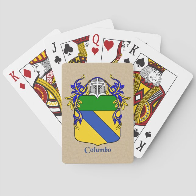 Columbo Heraldic Shield with Mantle Poker Cards (Back)