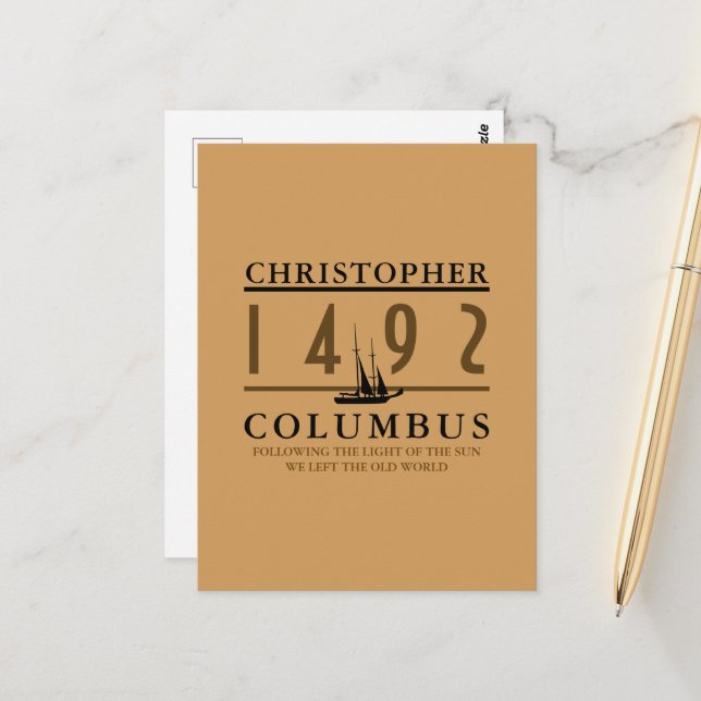Columbus 1492 postcard (Front/Back In Situ)
