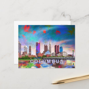 Columbus Abstract Art Postcard
