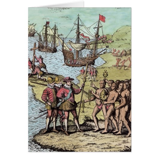 Columbus at Hispaniola Cards (Front)