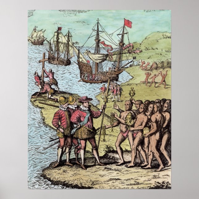 Columbus at Hispaniola Poster (Front)