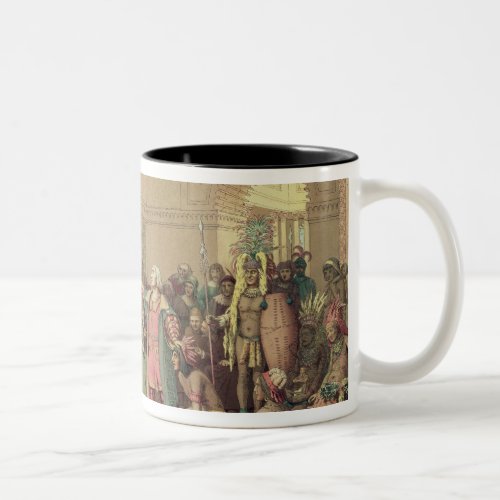 Columbus at the Royal Court of Spain in Barcelona Two_Tone Coffee Mug