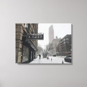 Columbus Avenue Liquor Store NYC Snowstorm Winter Canvas Print