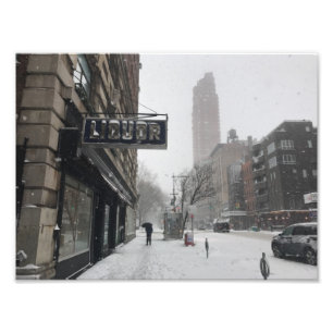 Columbus Avenue Liquor Store NYC Snowstorm Winter Photo Print
