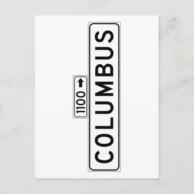 Columbus Avenue, San Francisco Street Sign Postcard (Front)