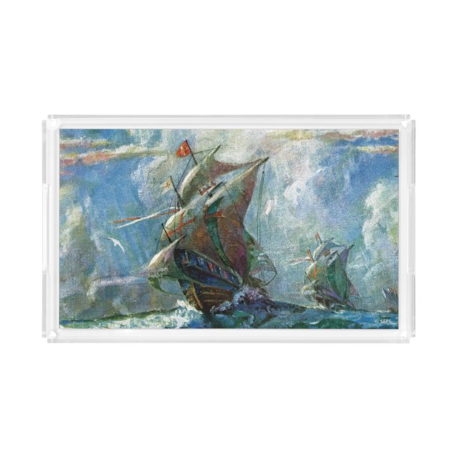 Columbus Day Acrylic Tray (Front)