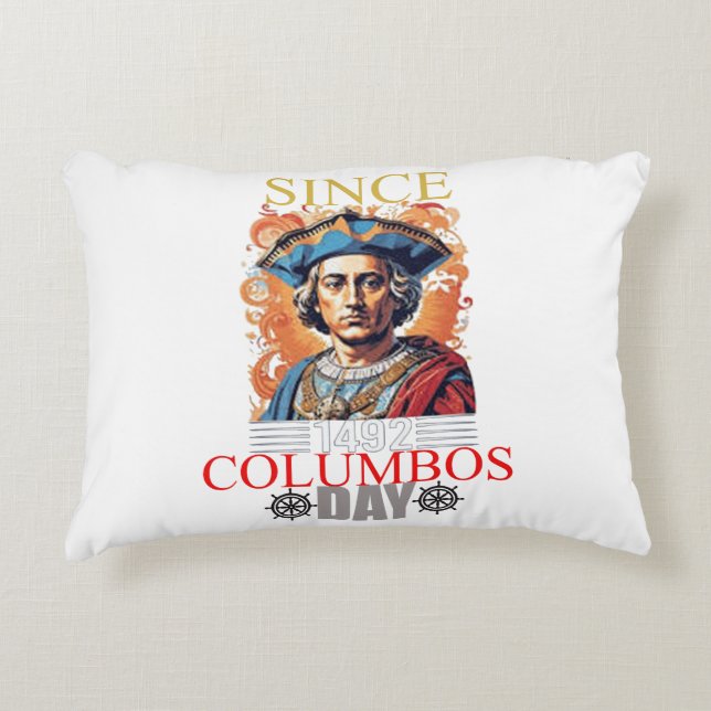 Columbus Day Celebration: Explore, Discover Accent Pillow (Front)