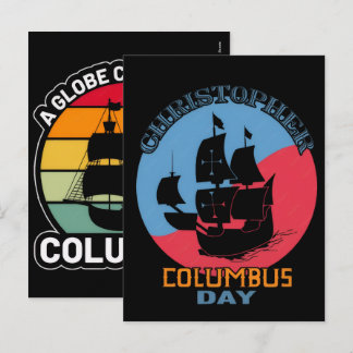 Columbus Day Celebration: History, Traditions & Fa Holiday Postcard