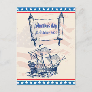 Columbus day honor history 14 October Postcard