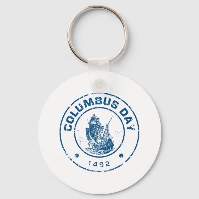 Columbus Day Keychain (Front)