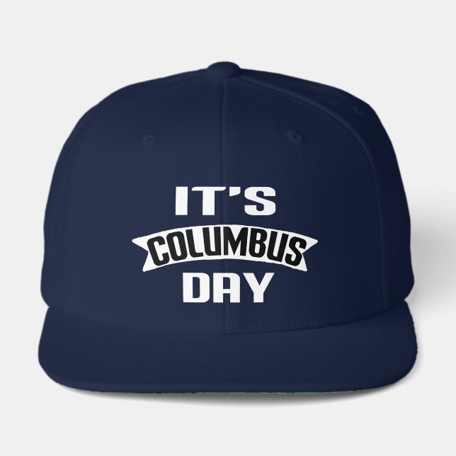 Columbus Day Modern Bold Typography Commemorative Visor (Front)