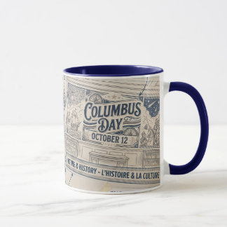 Columbus Day October 12 Vintage American Heritage  Mug